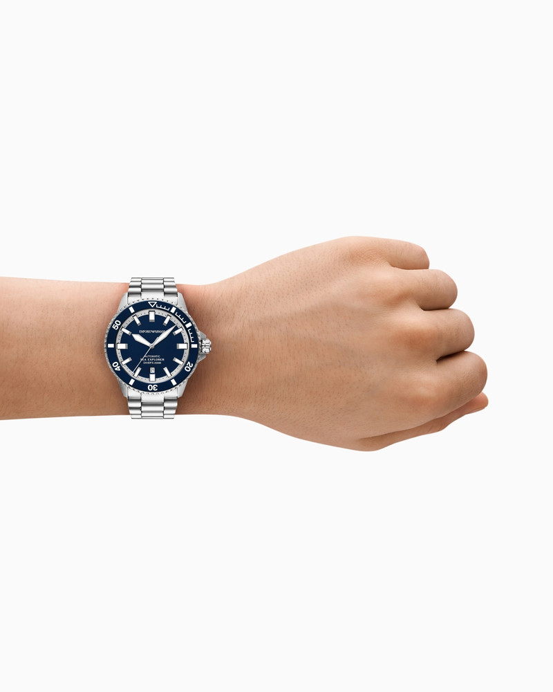 EMPORIO ARMANI SEA EXPLORER AUTOMATIC STAINLESS STEEL WATCH outlook