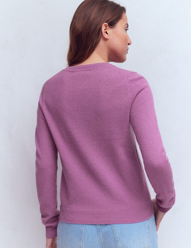 Eva Cashmere Crew Neck Sweater-Clover Purple 5