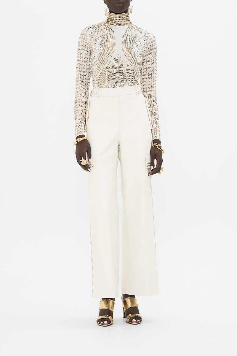 CAMILLA LEATHER UTILITY PANT outlook