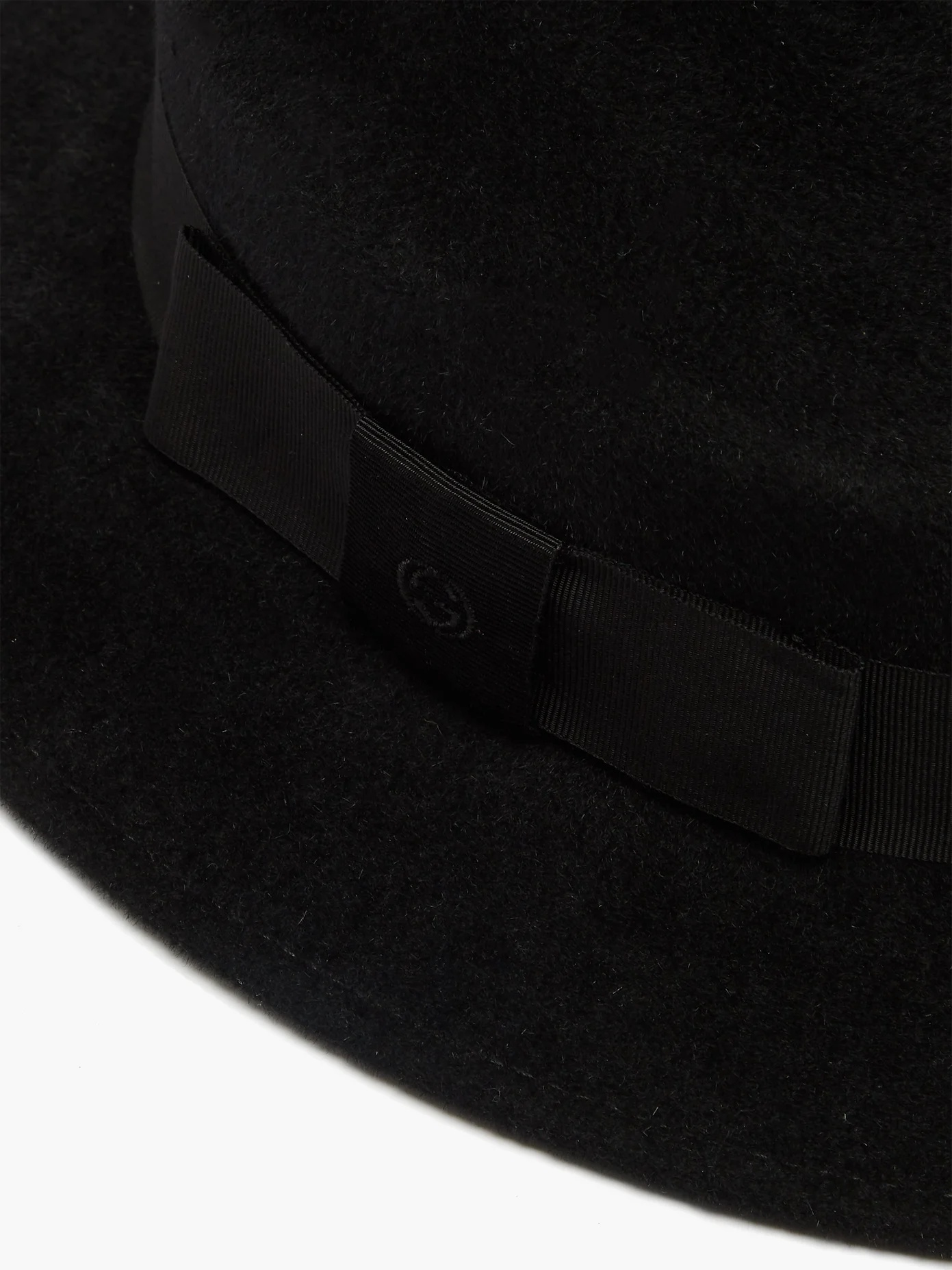 Leather-trimmed felt fedora hat - 2