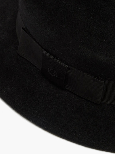 GUCCI Leather-trimmed felt fedora hat outlook