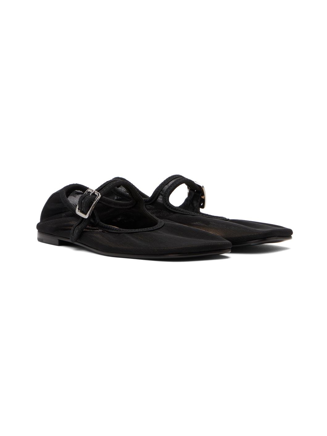 SSENSE Exclusive Black Mary Jane Mesh Ballerina Flats - 4