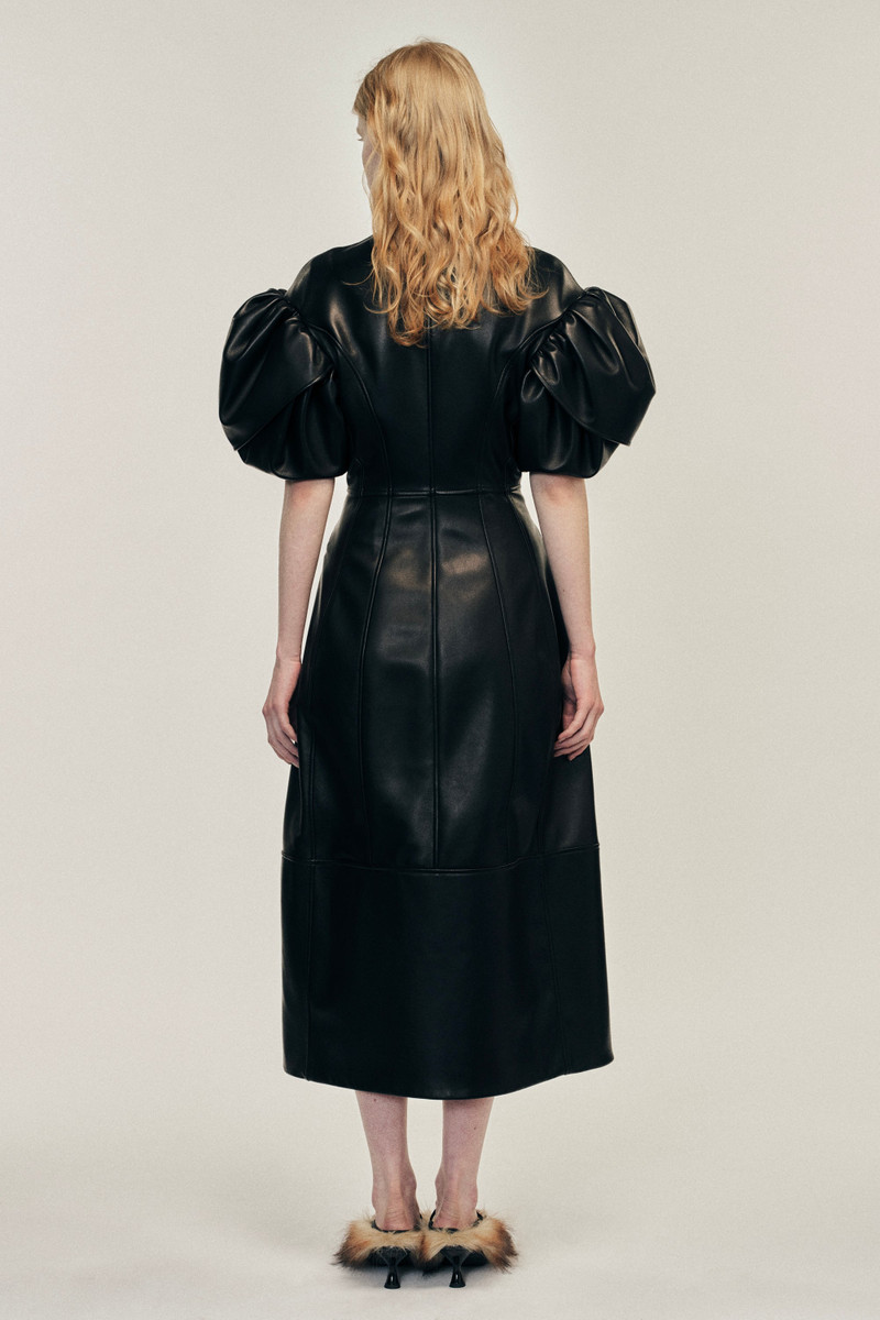 Sculpted Petal Sleeve Biker Dress 3