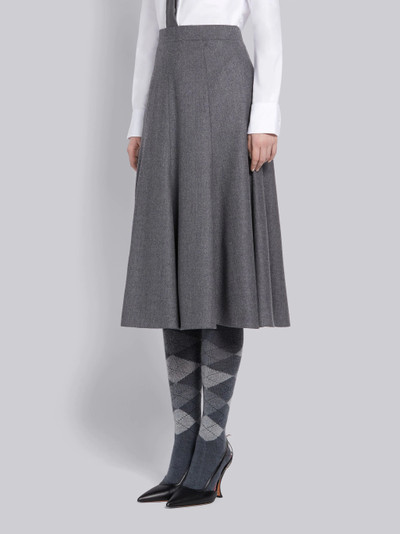 Thom Browne Medium Grey Super 120s Wool Flannel Flounce Skirt outlook