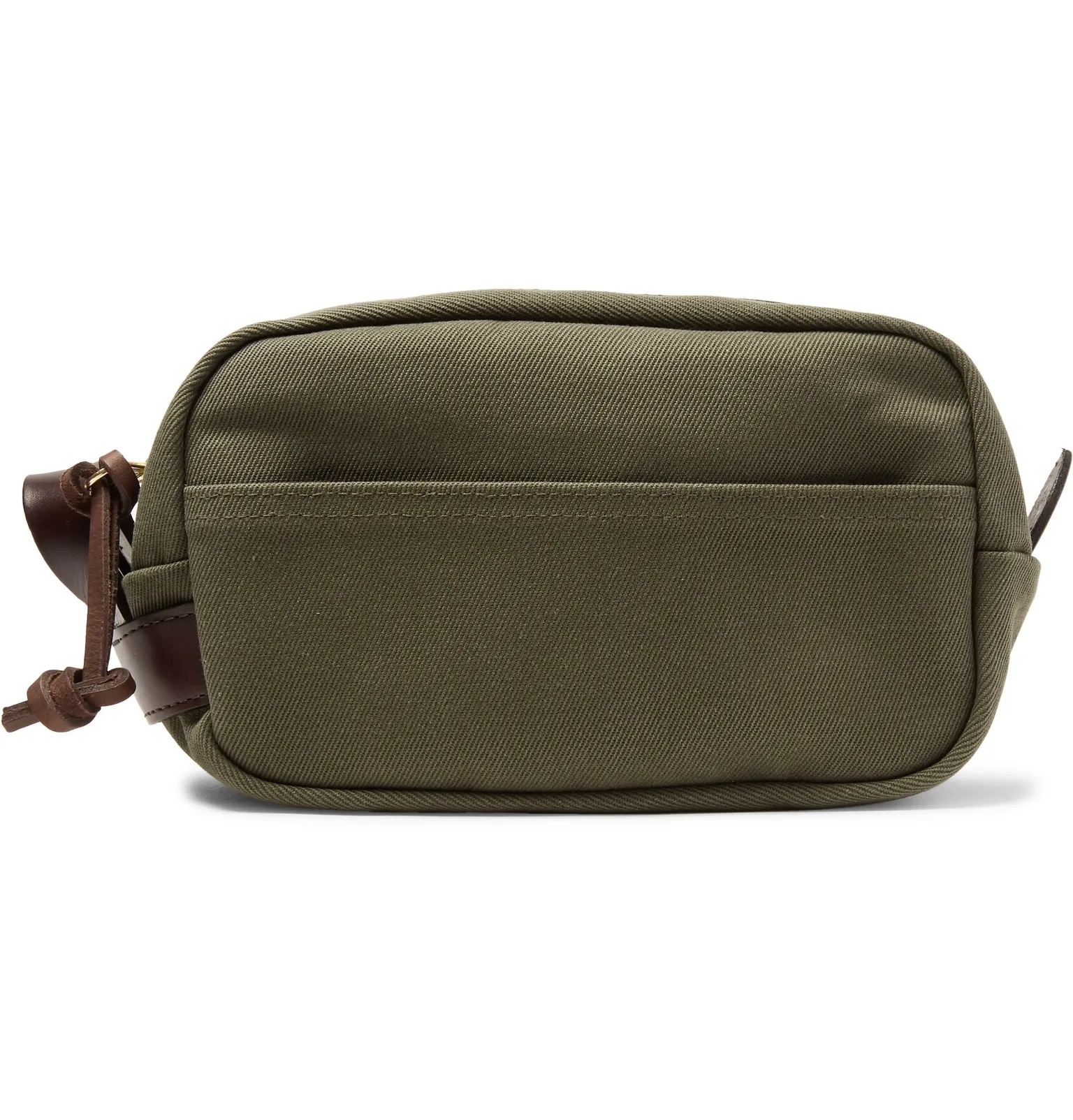 Leather-Trimmed Cotton-Canvas Wash Bag - 5