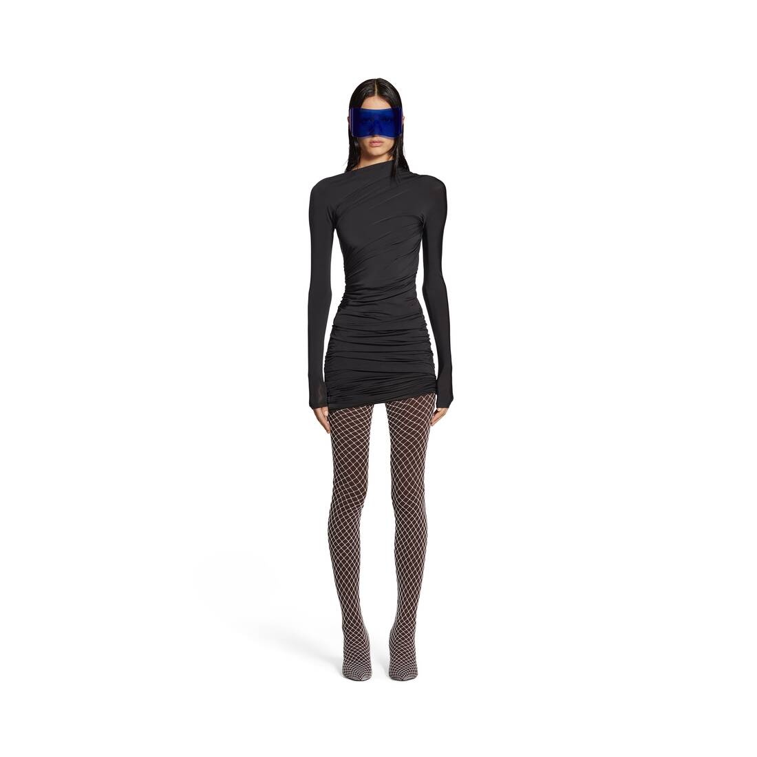Women's Twisted Mini Dress in Black - 2