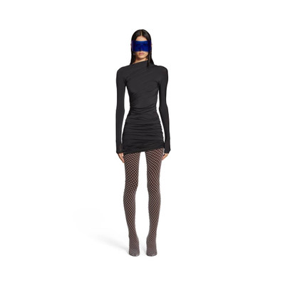 BALENCIAGA Women's Twisted Mini Dress in Black outlook