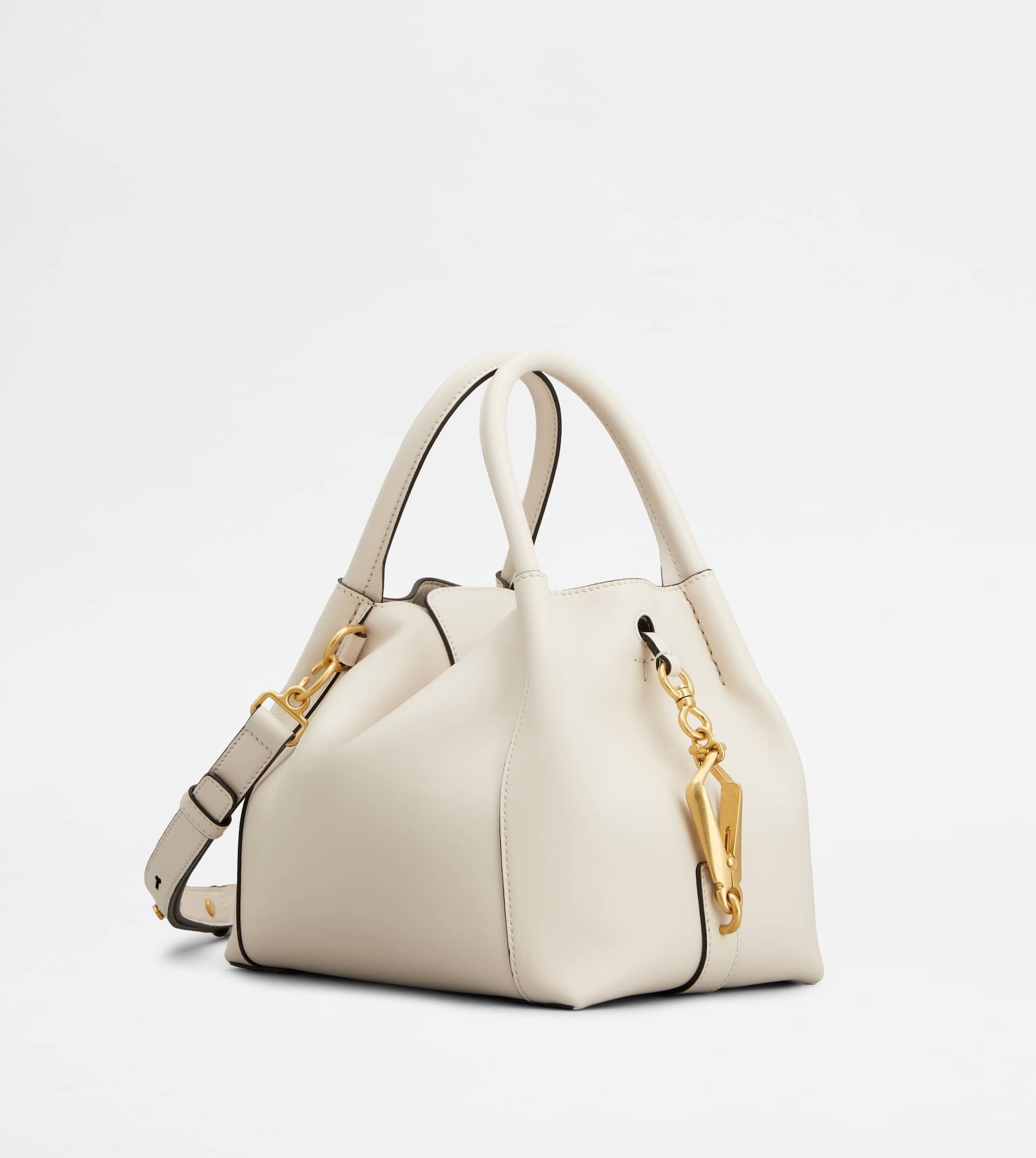 SATCHEL IN LEATHER MINI - WHITE - 3