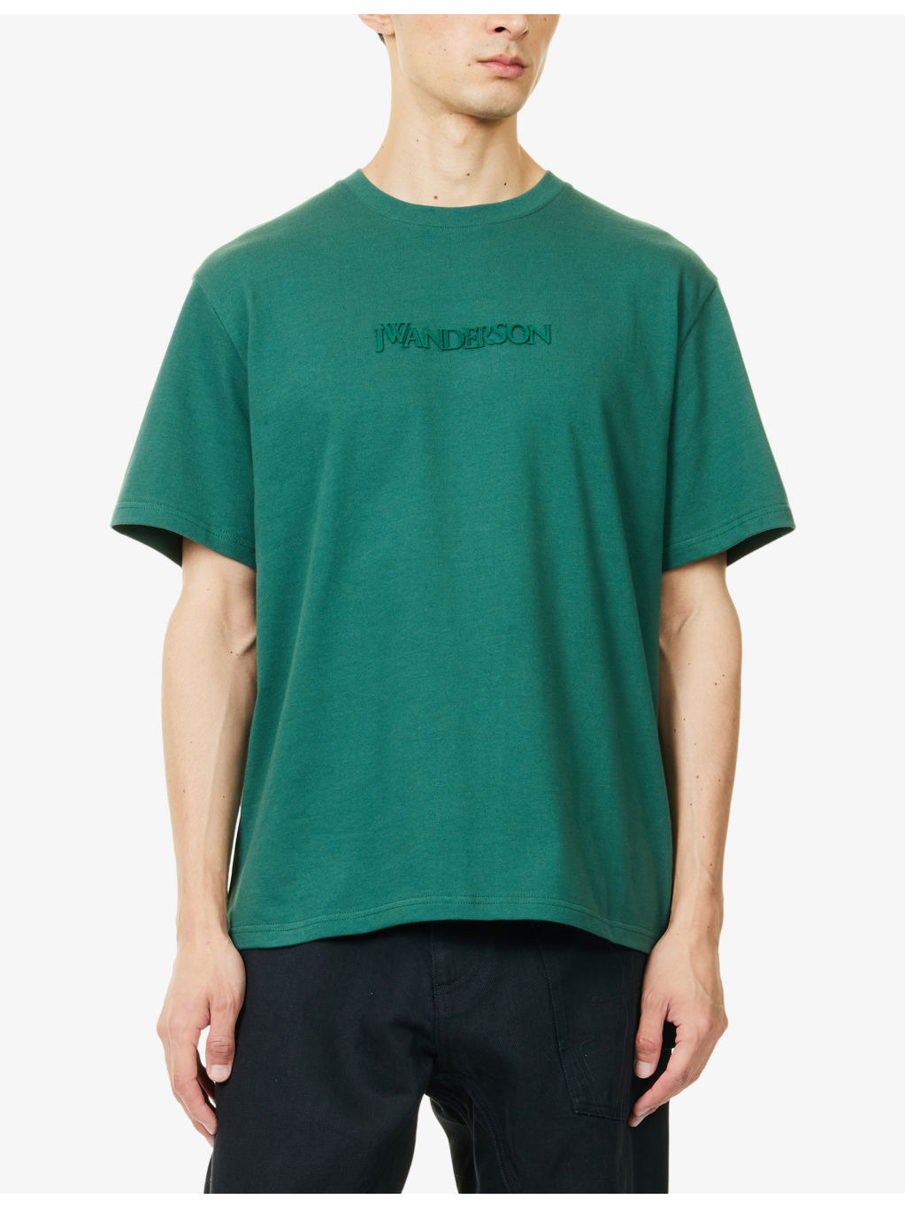 Embossed Logo-Embroidery Crewneck Cotton T-Shirt - 3