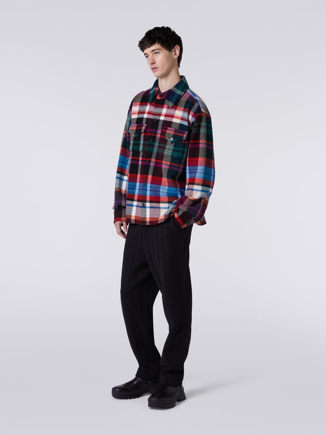 Wool and cotton overshirt - 3