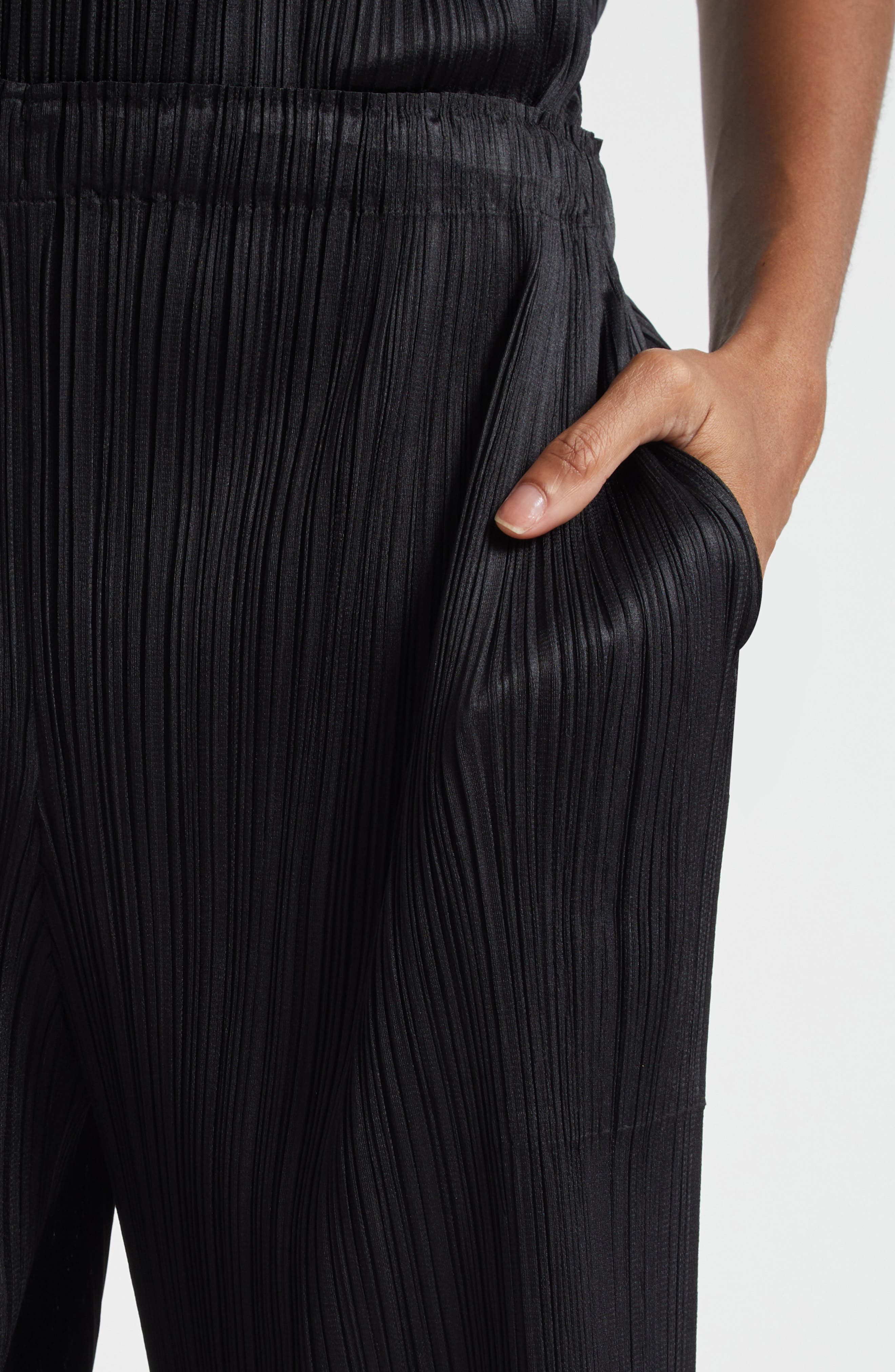 Pleats Please Issey Miyake Monthly Colors August Pleated Crop Pants in Black at Nordstrom - 5