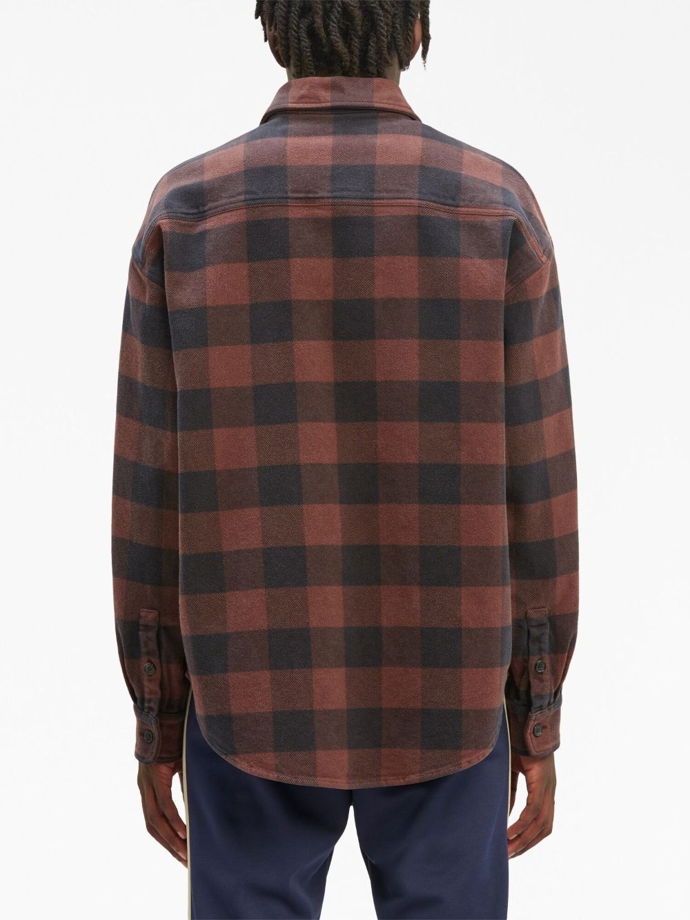 monogram-print checked shirt - 5