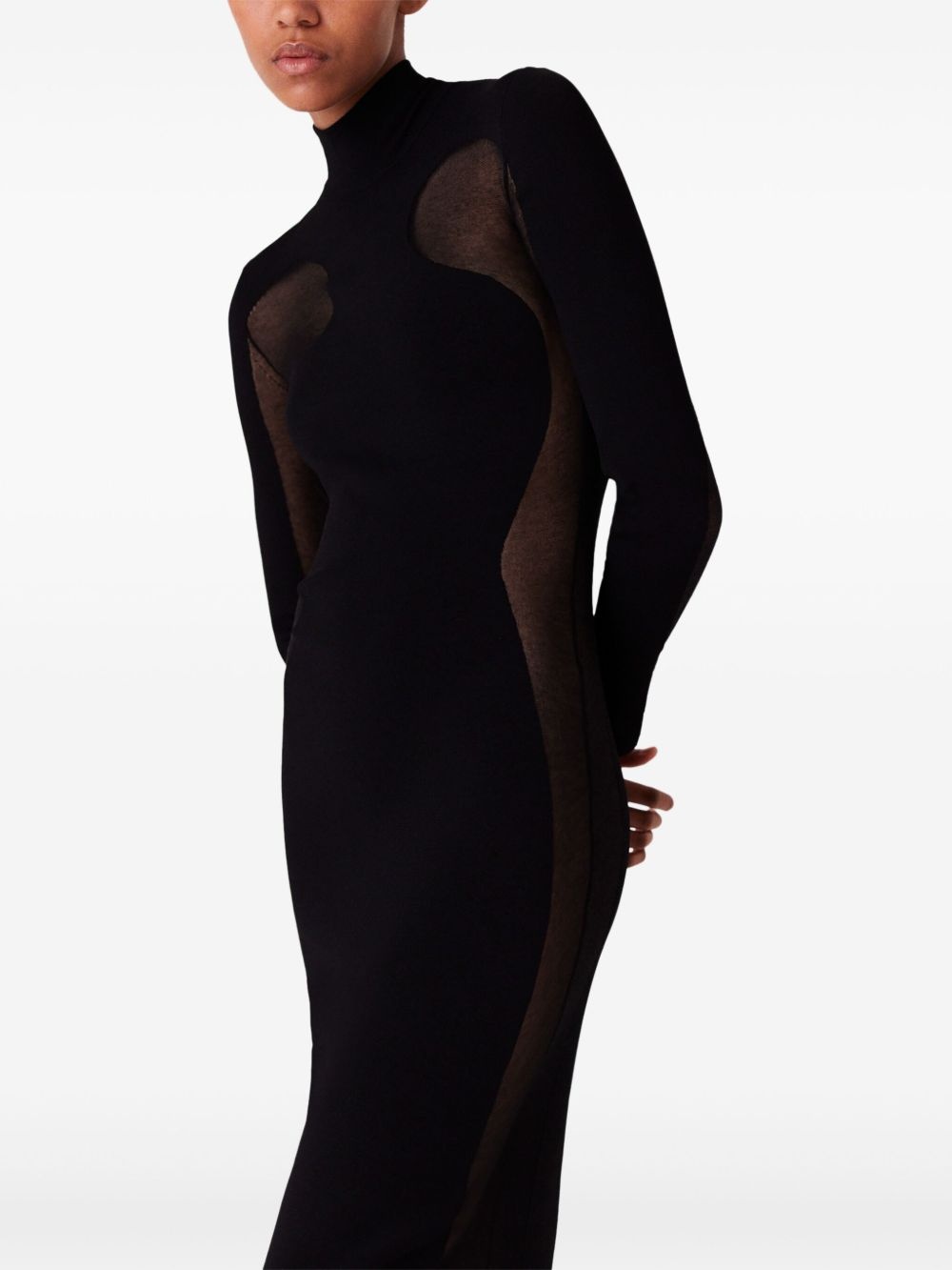 sheer-panels maxi dress - 5