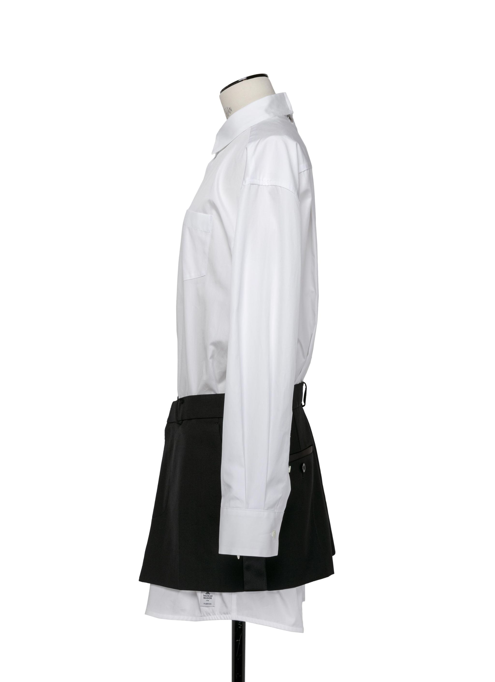 ワンピース sacai THOMAS MASON COTTON POPLIN DRESS sacai Thomas Mason Cotton Poplin x Suiting Dress | REVERSIBLE