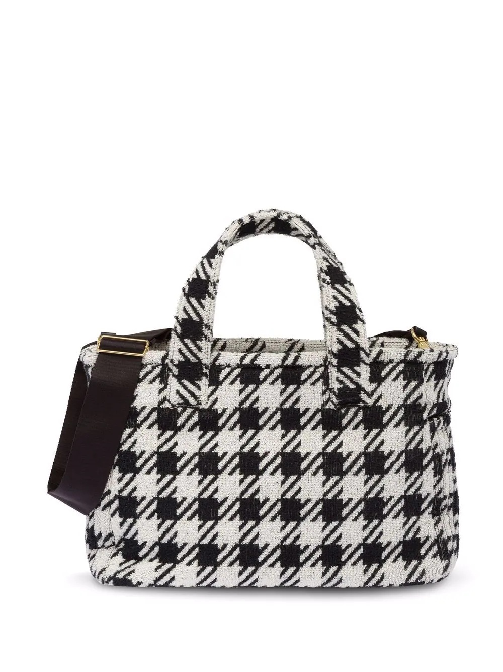 Terry cloth houndstooth tote bag - 3