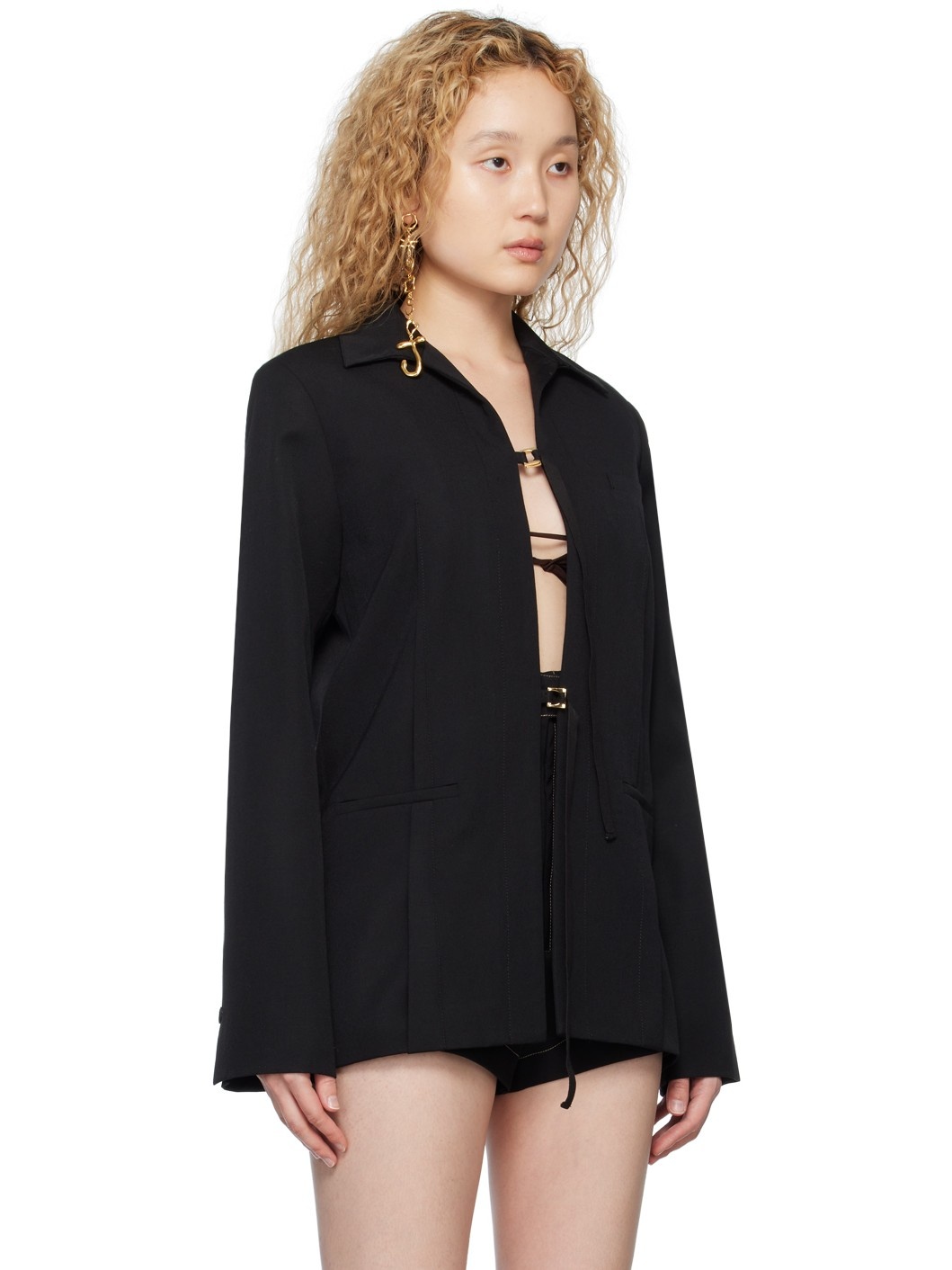 Black Le Raphia 'La Veste Amaro' Blazer - 2