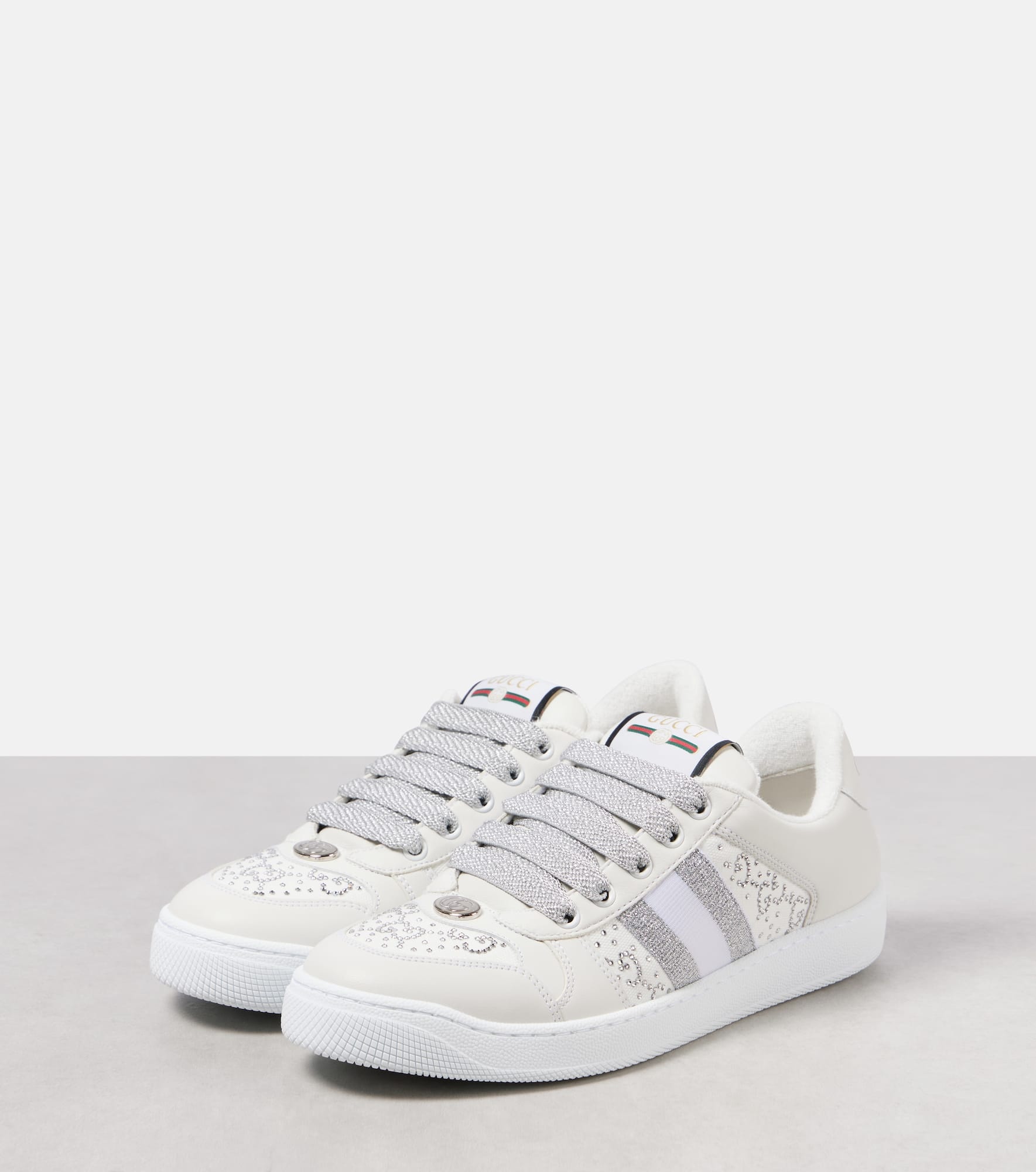 Screener embellished leather sneakers - 5