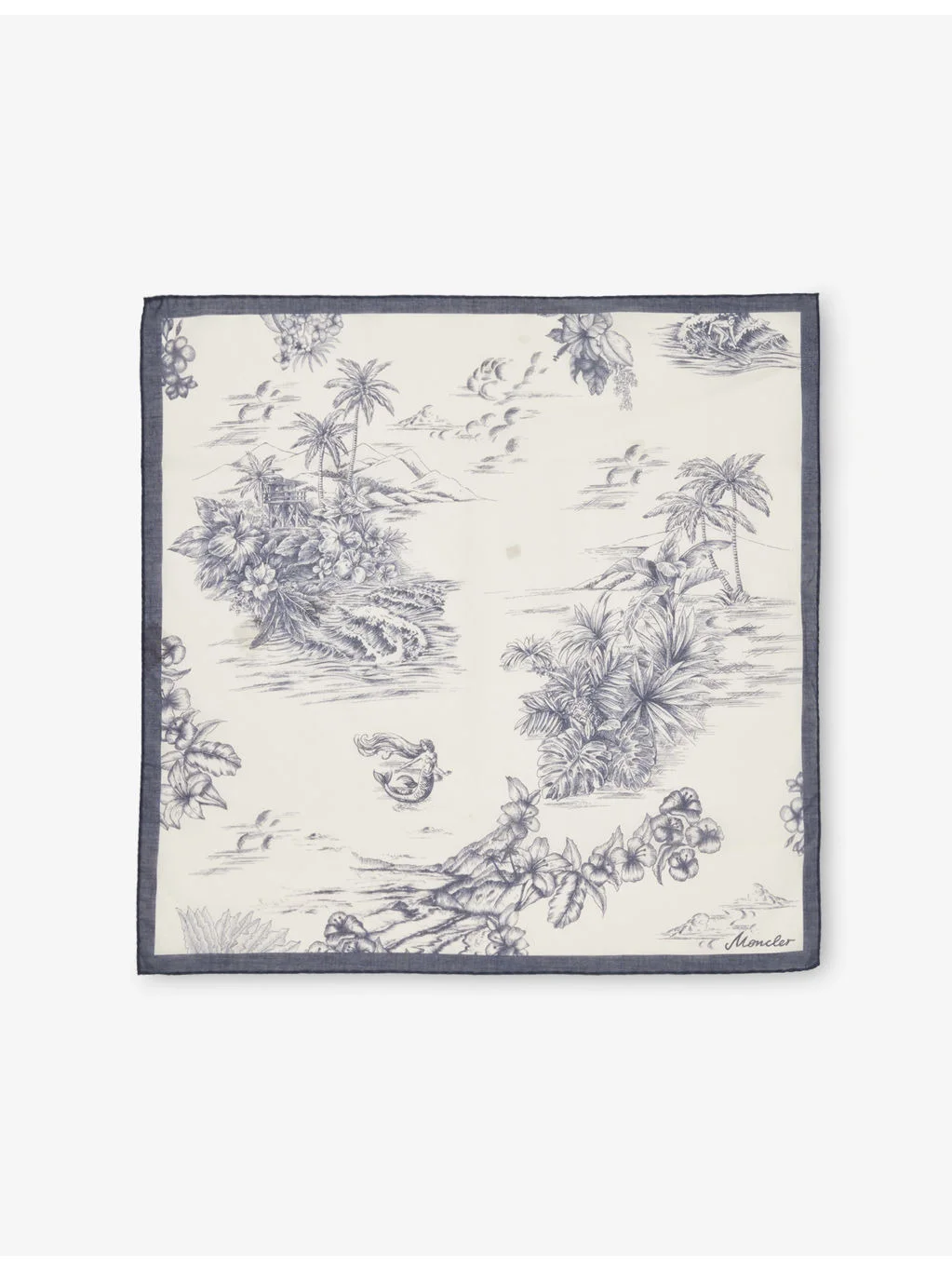Logo Graphic-Print Silk Scarf - 1