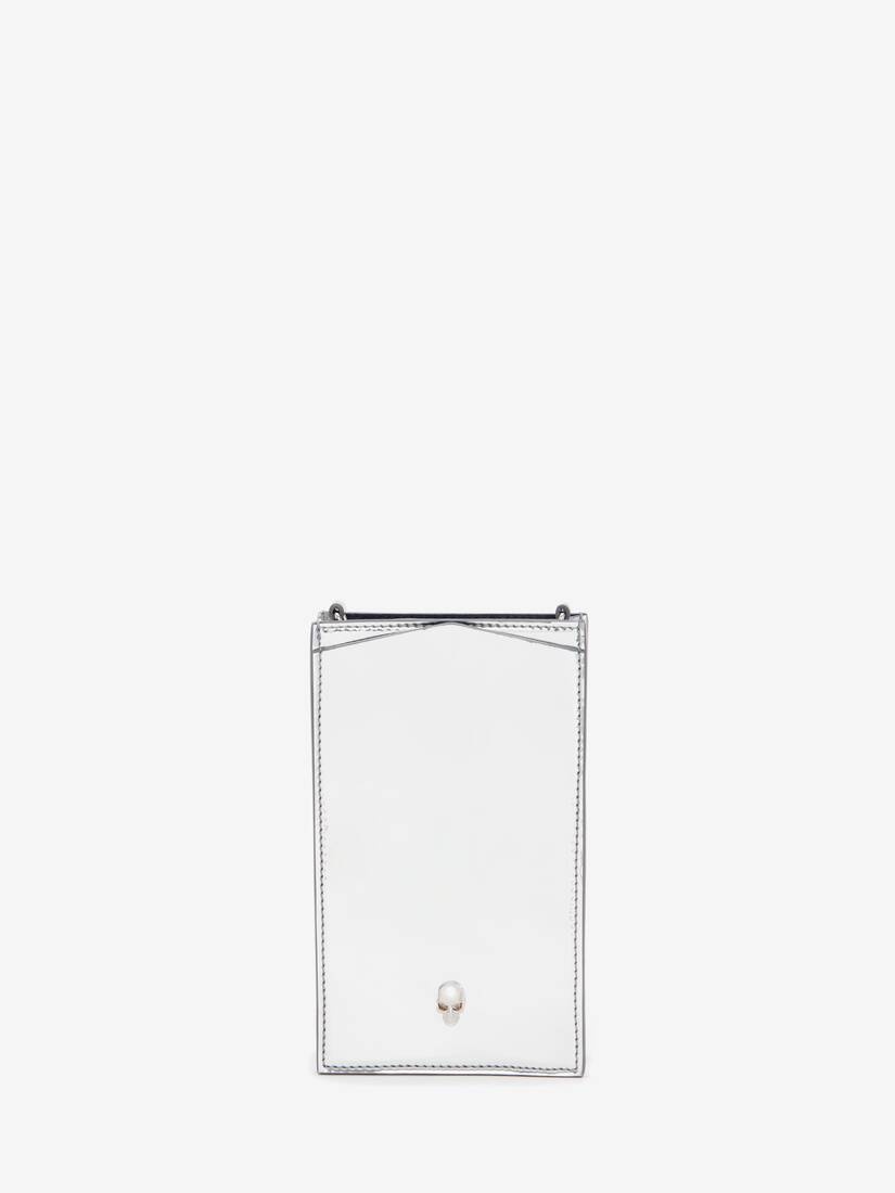 Women's Skull Phone Case With Chain in Silver - 1