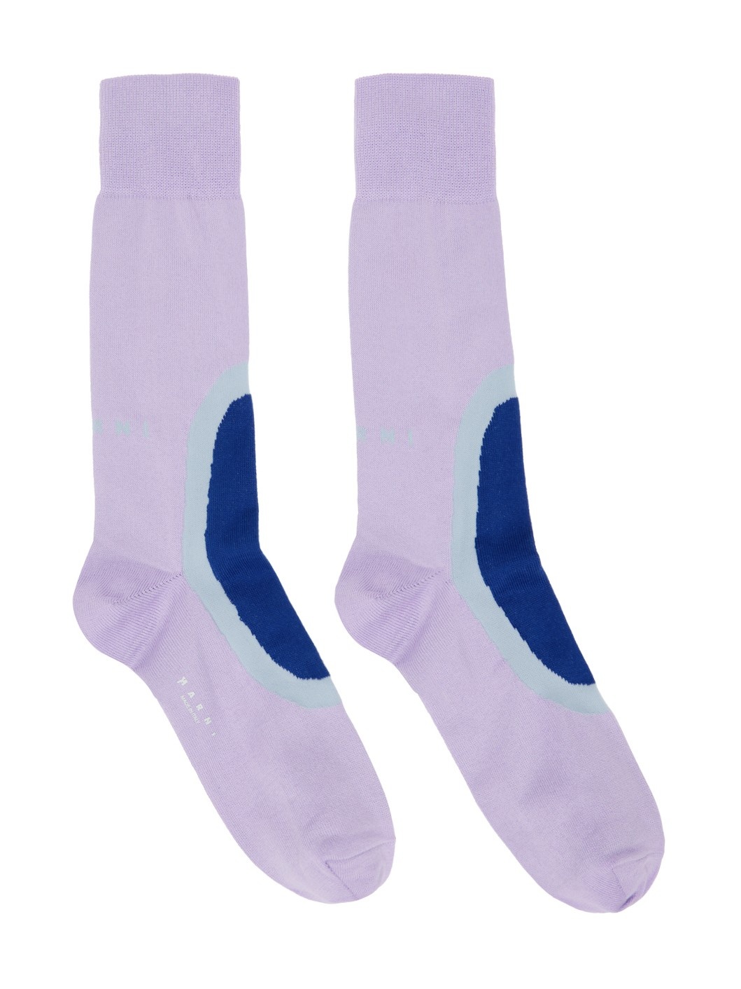 Purple Colorblocked Socks - 1