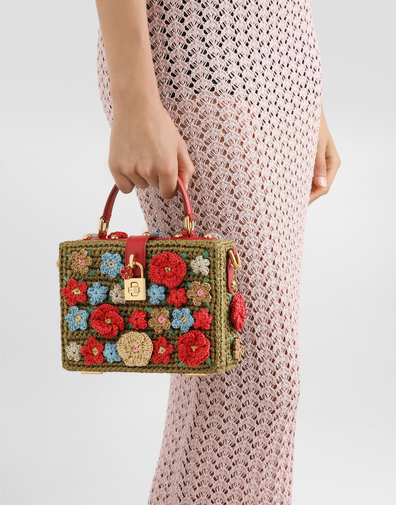 Dolce & Gabbana Dolce Box raffia crochet handbag outlook