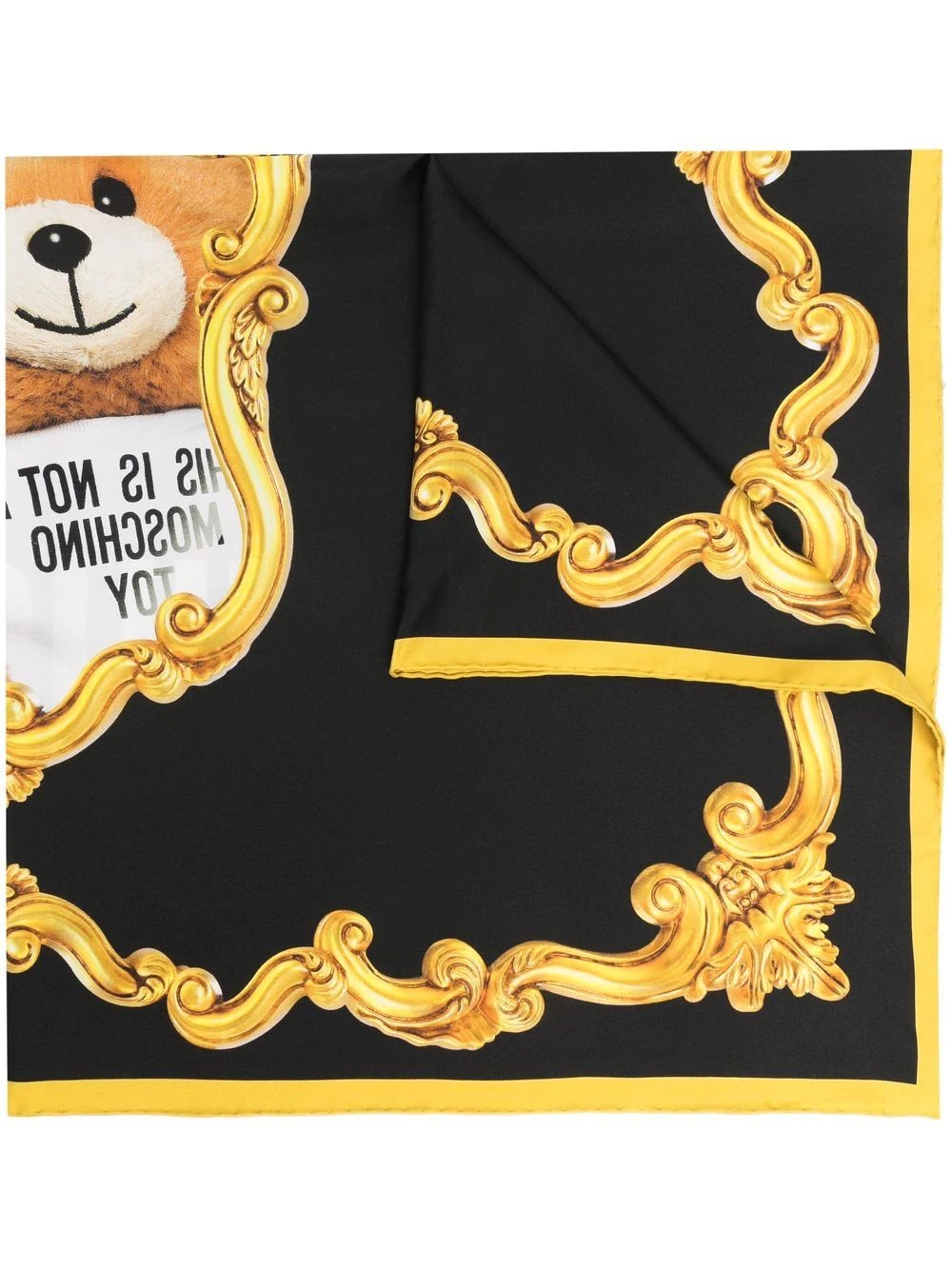 teddy-print silk scarf - 1