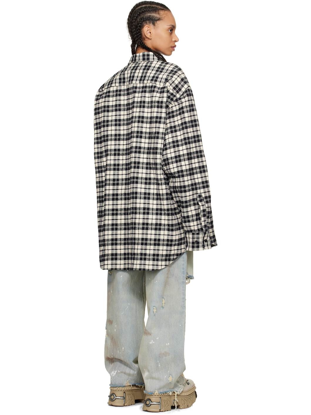 Black Metalized Wrinkled Pyjama Shirt - 3
