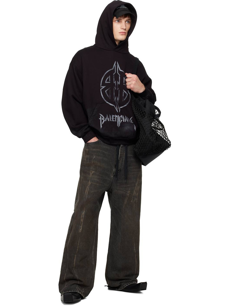 BALENCIAGA Black Metal BB Stencil Hoodie outlook