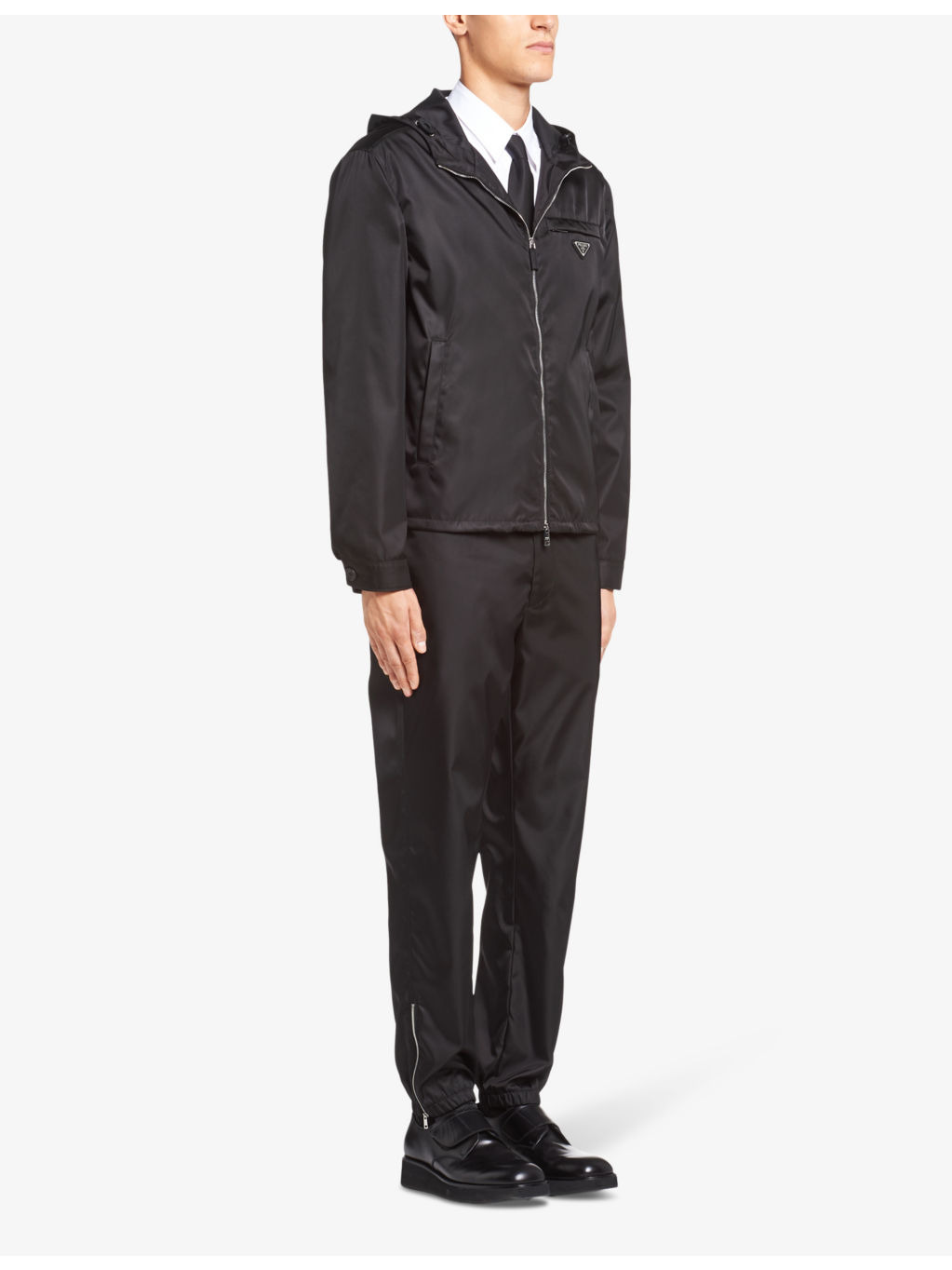 Re-Nylon brand-plaque hooded recycled-polyamide jacket - 2