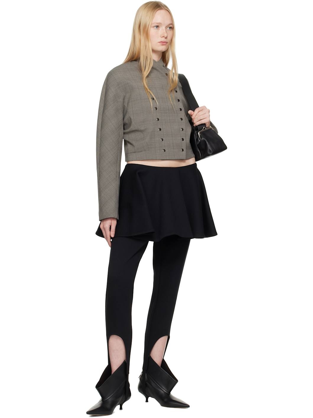 Black Ashlyn Stirrup Skirt Leggings - 4