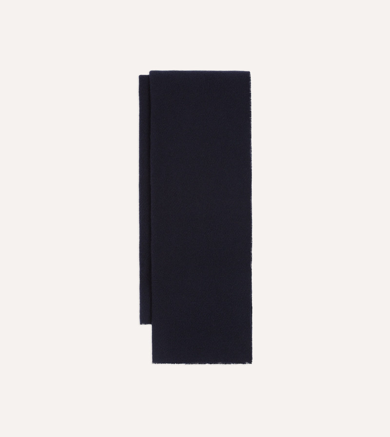 Navy Solid Wool Scarf 1