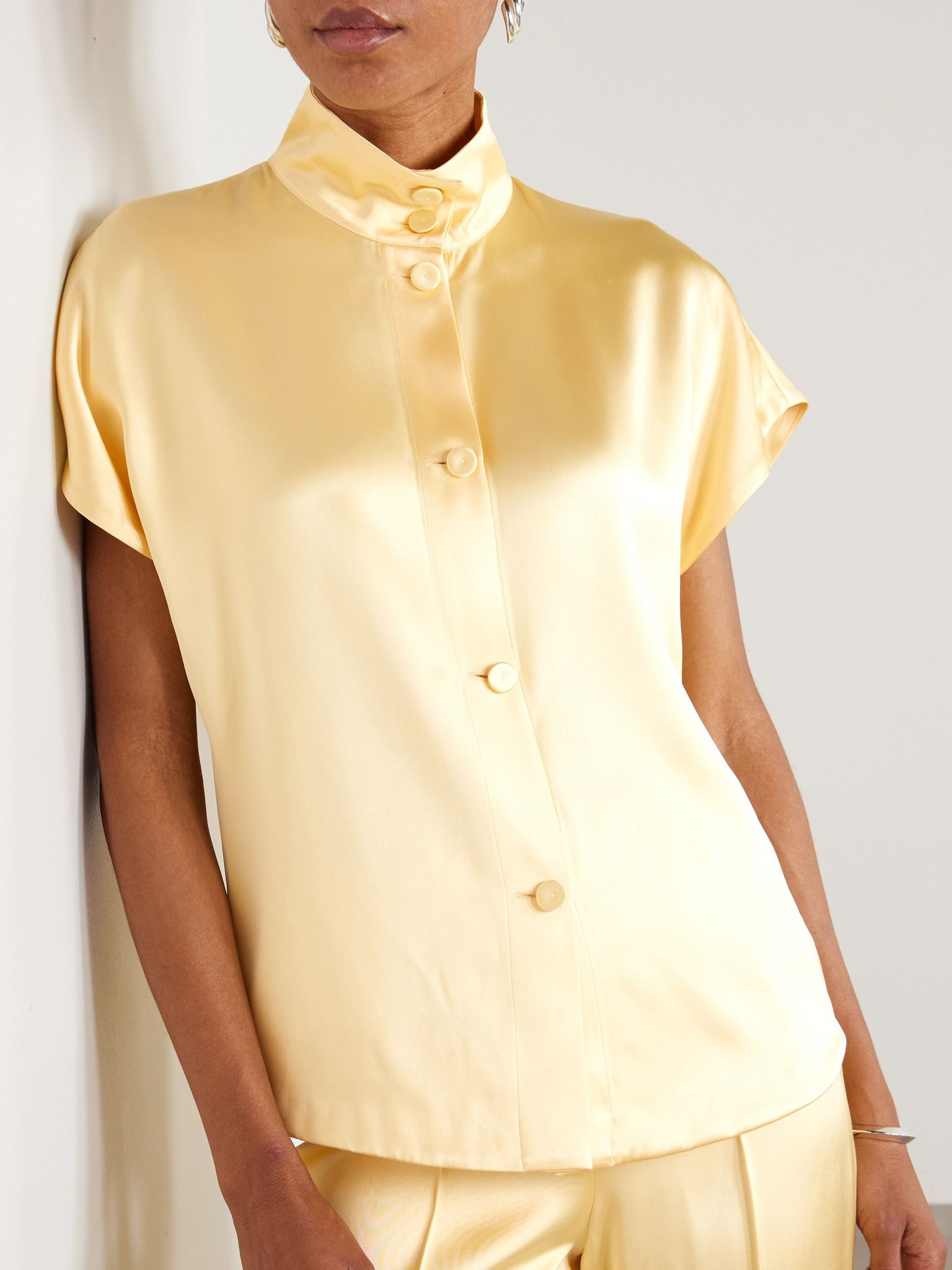 Satin shirt Yellow - 3