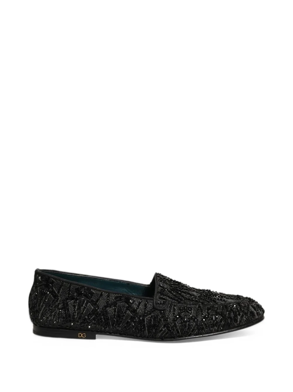 bead-embellished velvet loafers - 1