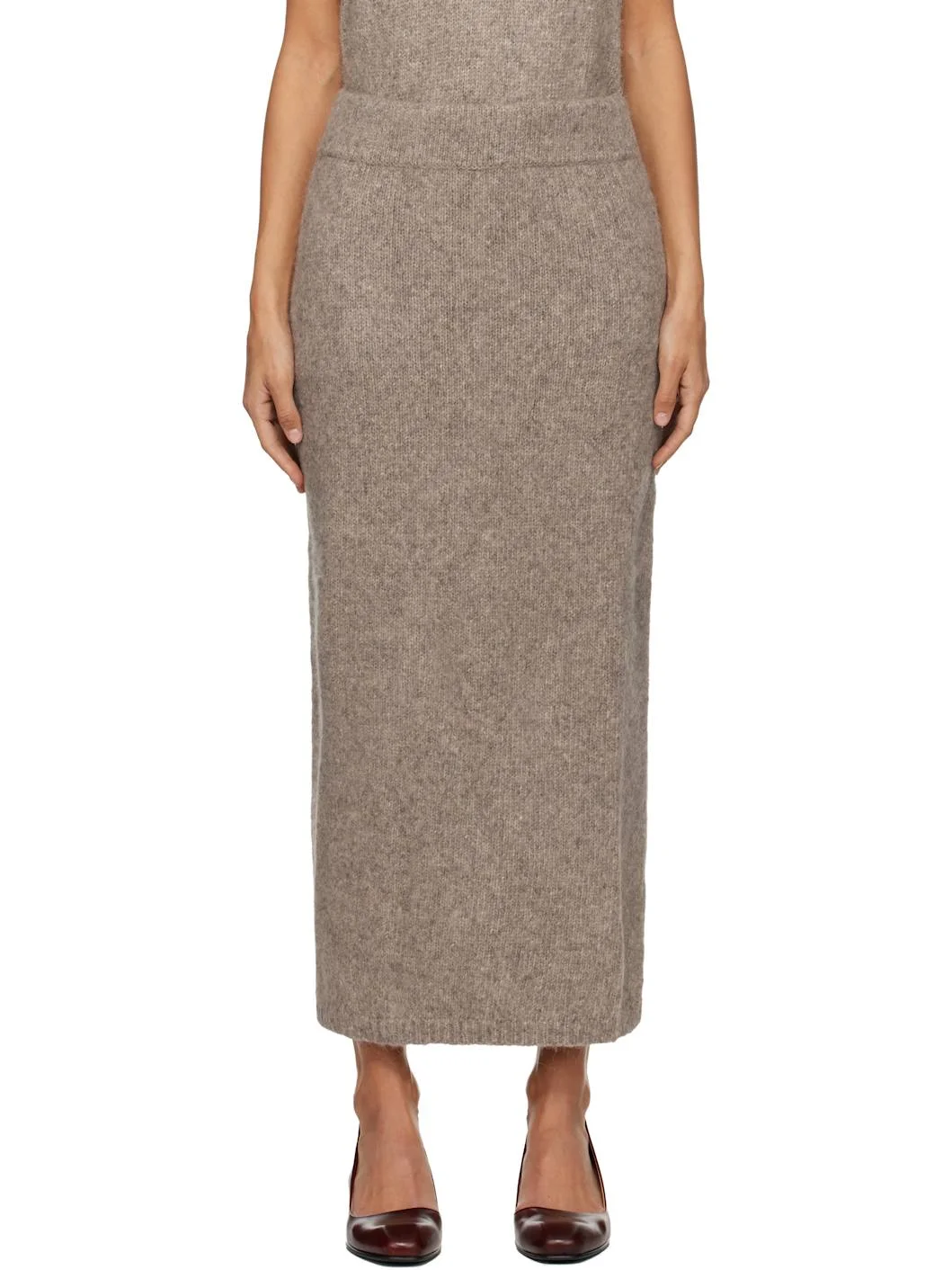 Taupe Loft Pencil Midi Skirt - 1