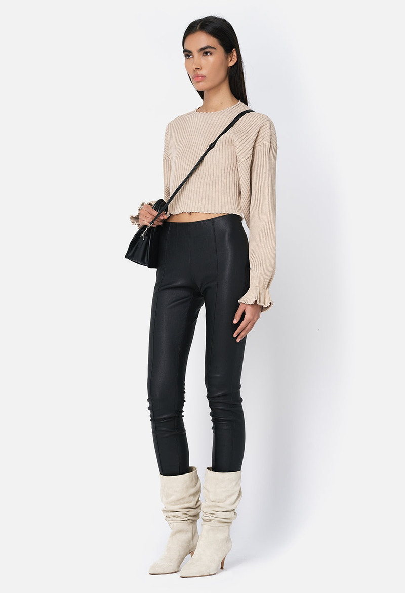 John Elliott MINERAL WASH GINZA RIB CROPPED TOP outlook