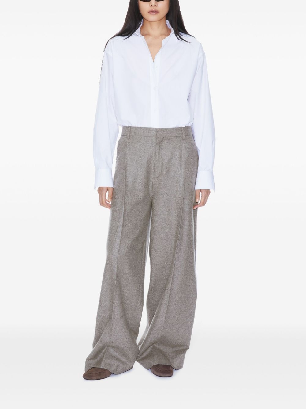 pleated wide-leg trousers - 2