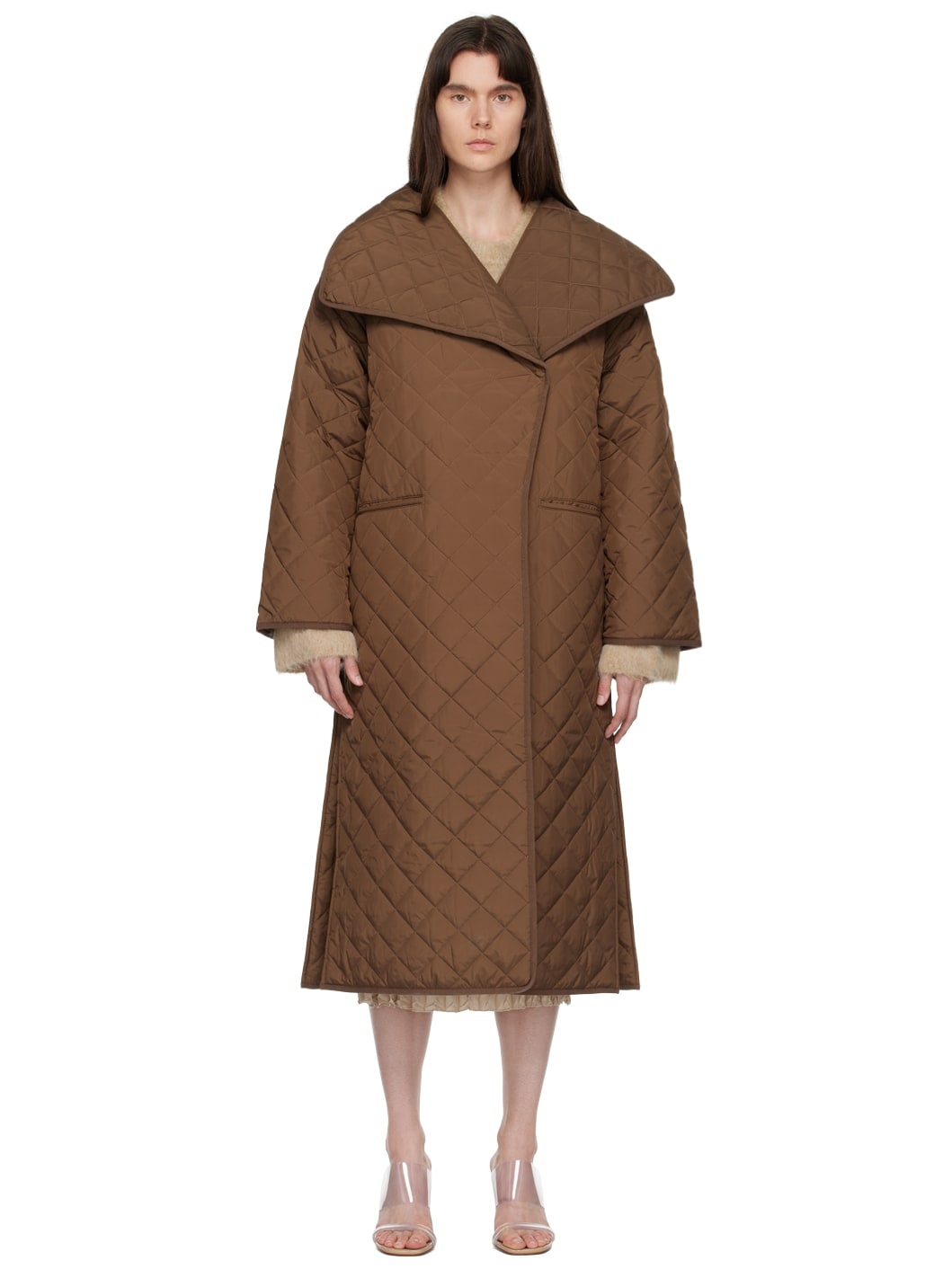 Brown Quilted Coat - 1