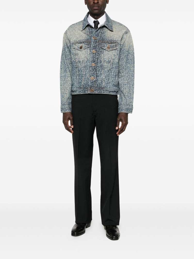 Balmain monogram denim jacket outlook
