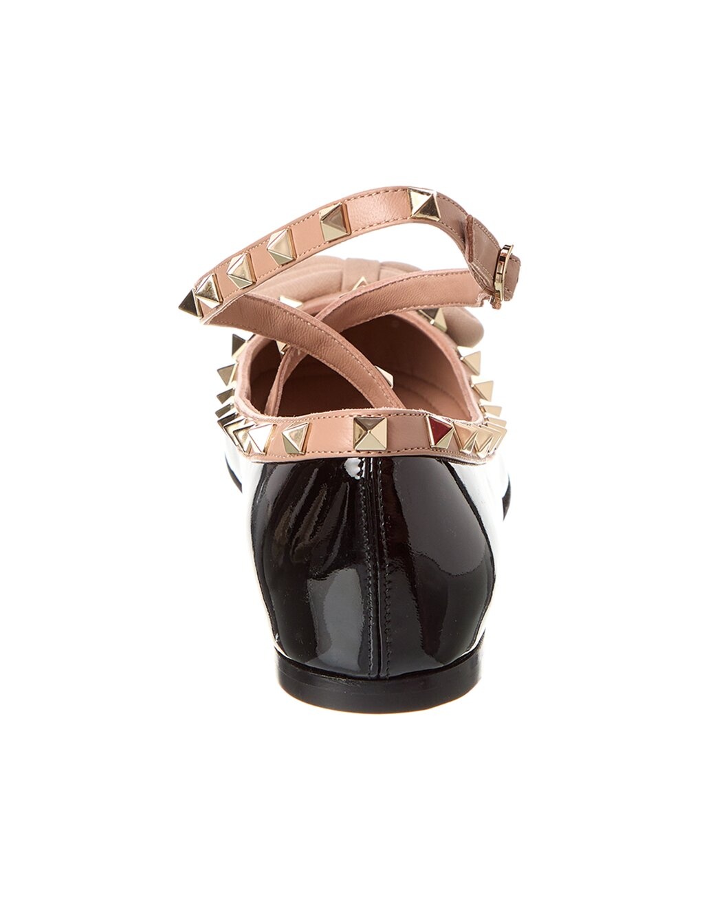 Valentino Rockstud Patent Ankle Strap Ballerina Flat - 3