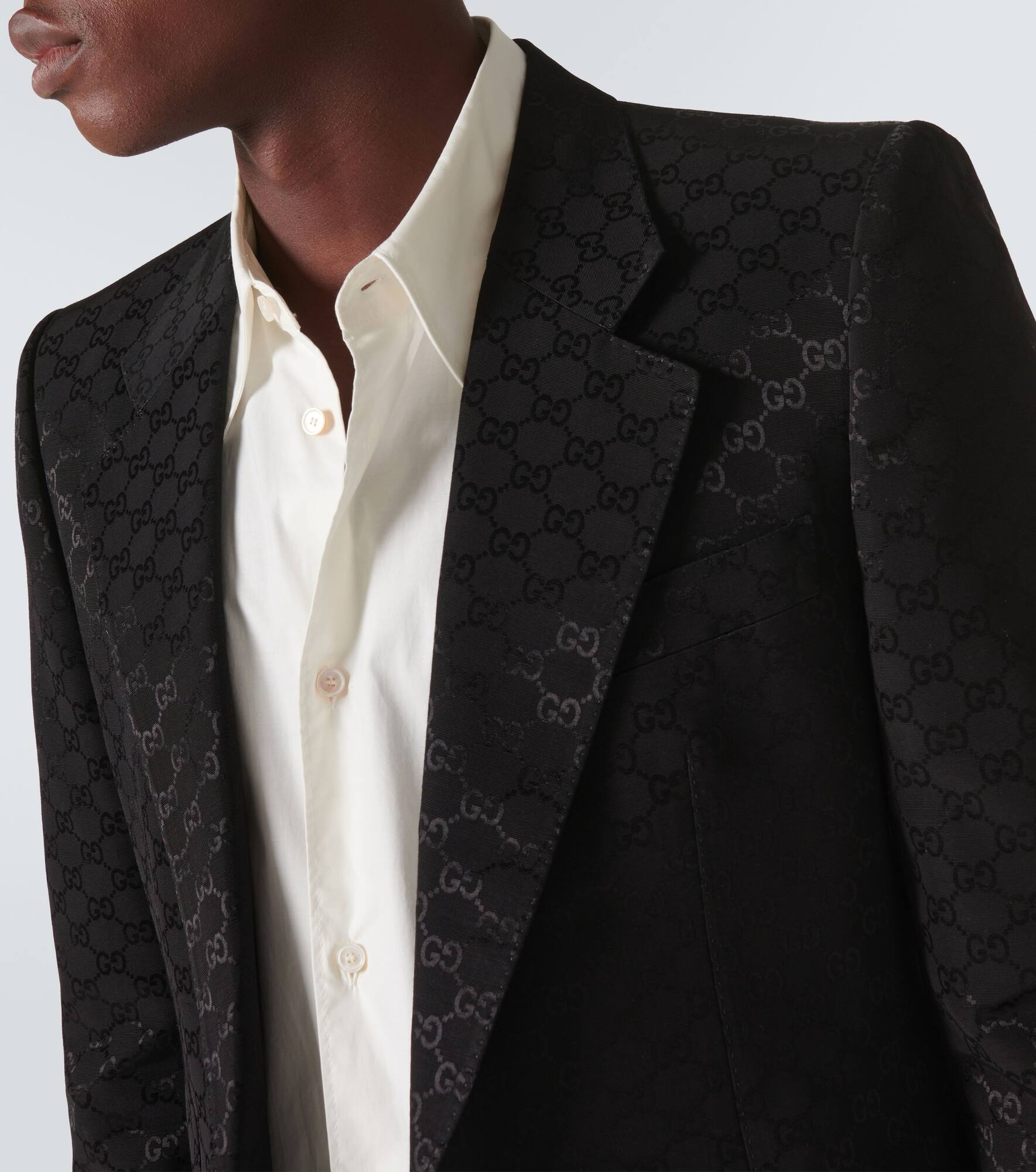 GG Canvas cotton-blend blazer - 5