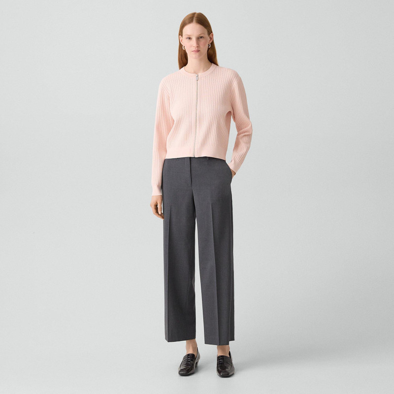 Theory Pointelle Cardigan in Crepe Knit outlook