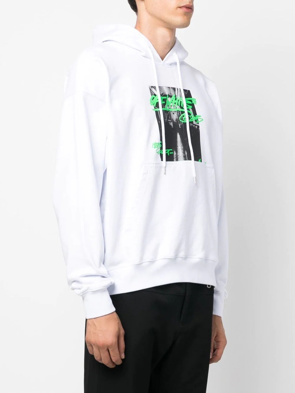 graphic-print cotton hoodie - 4
