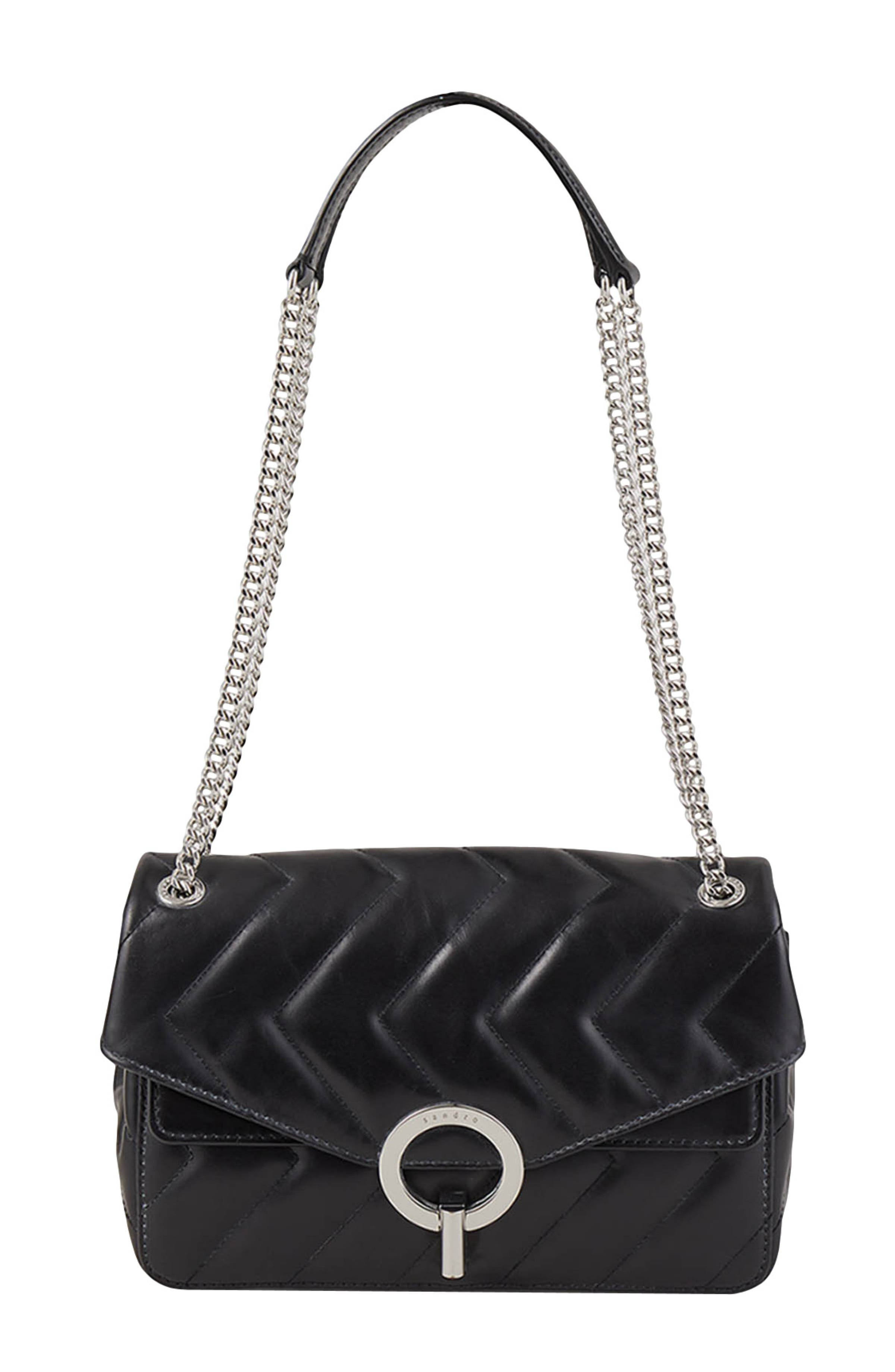 SANDRO Yza bag in certified leather in Black at Nordstrom - 5