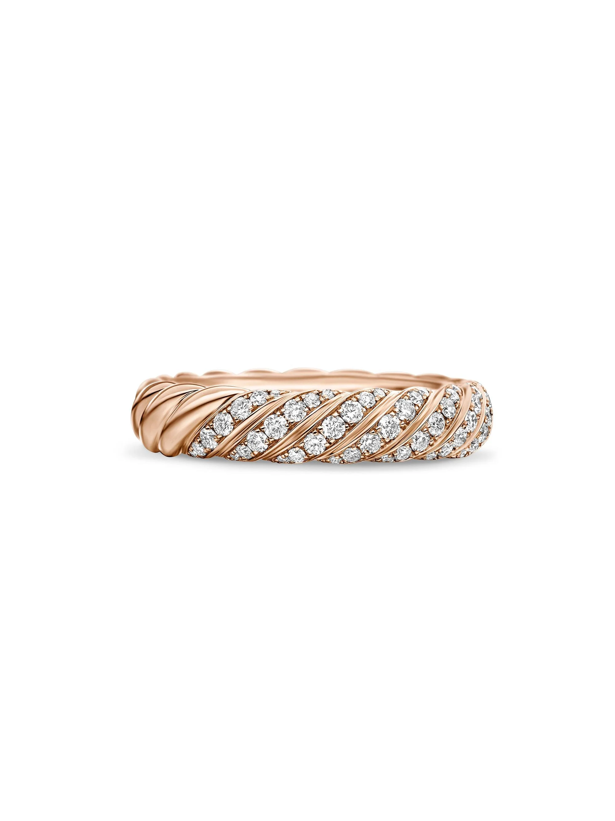 Women's Sculpted Cable Band Ring In 18K Rose Gold - Rose Gold - 1