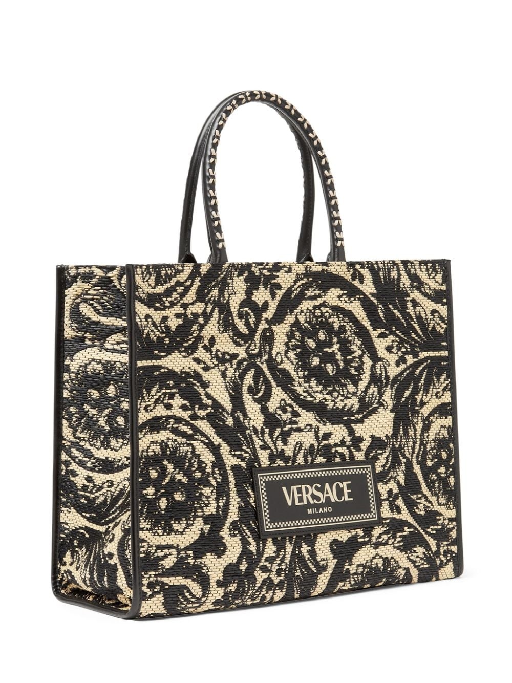 large Barocco Athena raffia tote bag - 3