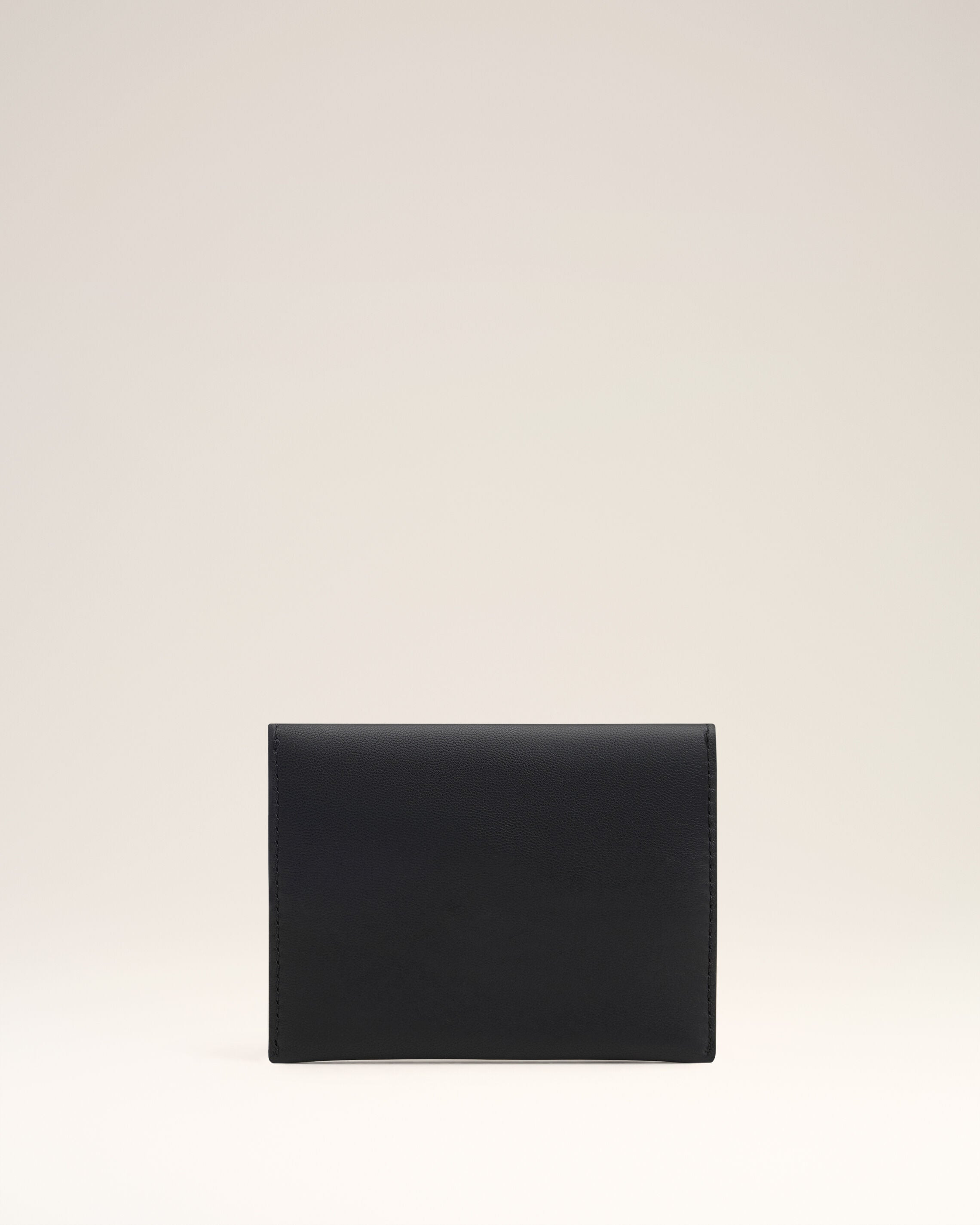 BLACK LEATHER CARROUSEL FOLDED CARD HOLDER - 2