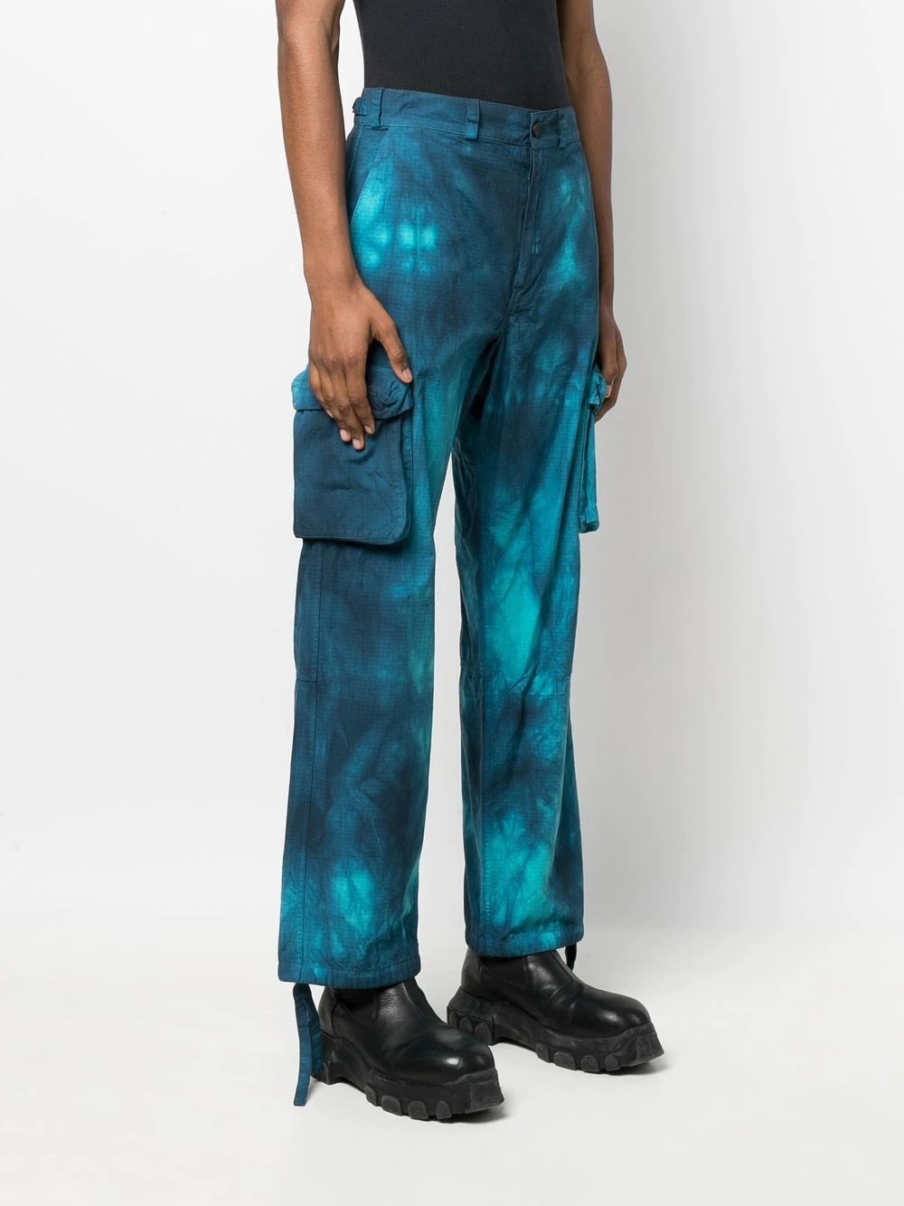 tie-dye cargo trousers - 3