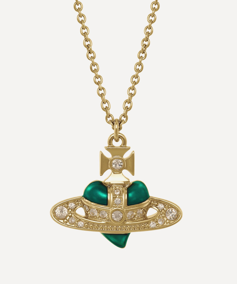 Gold-Tone New Diamante Heart Pendant Necklace 1