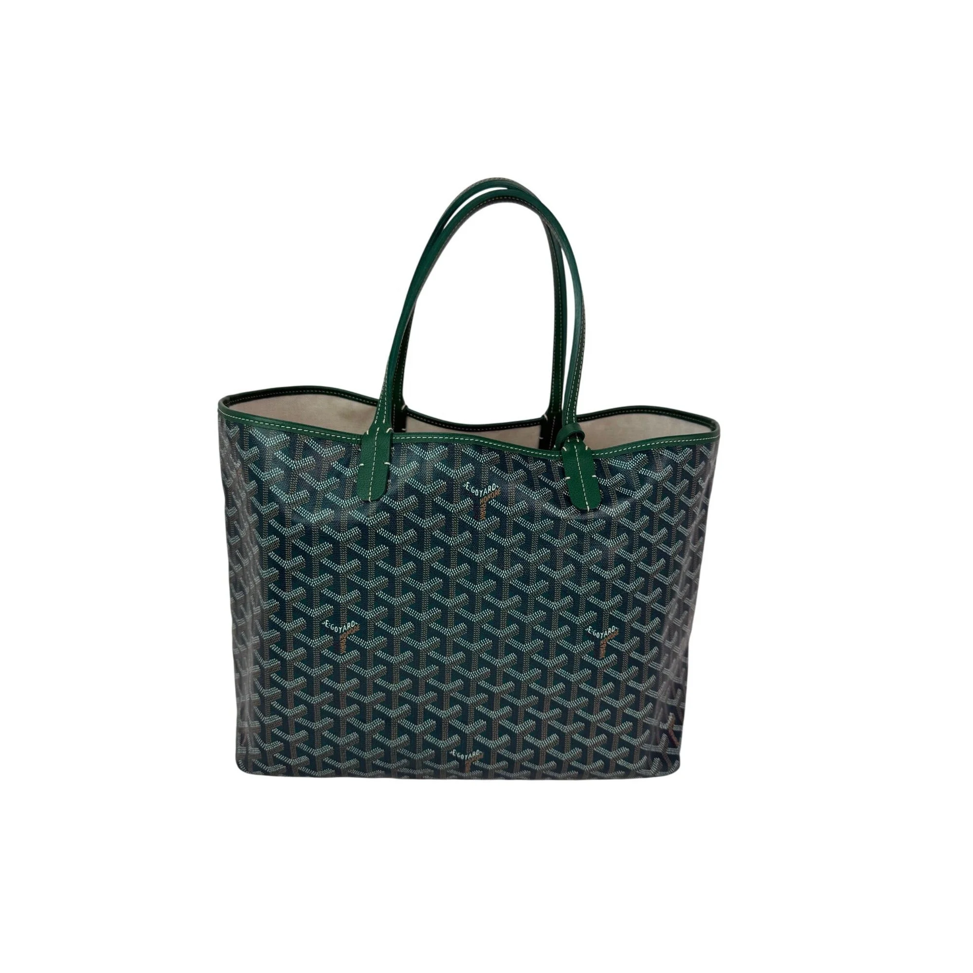 GOYARD Saint Louis PM Goyardine Green Tote with Pouch - 1