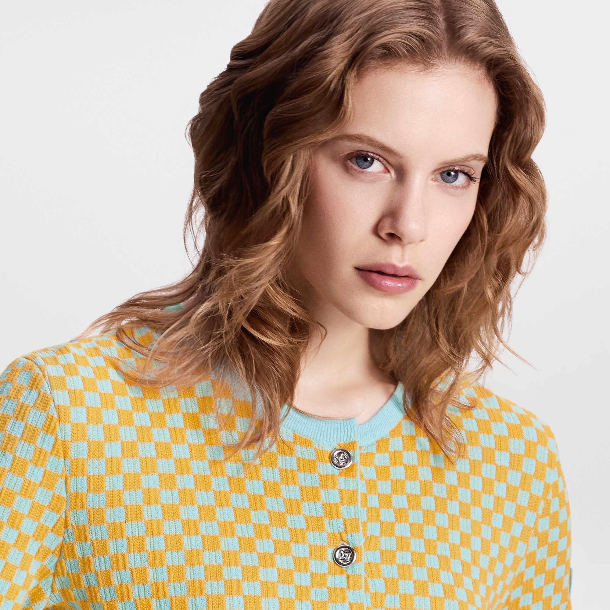 Damier Knit Cropped Cardigan - 2